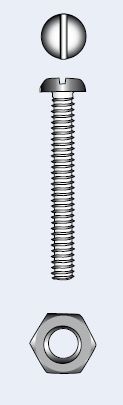 SLOTTED CHEESE HEAD SCREW WITH NUT - M8x80 mm — 9008448 80 MTECH