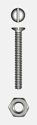 SLOTTED CHEESE HEAD SCREW WITH NUT - 3x20 mm — 9096343 20 MTECH