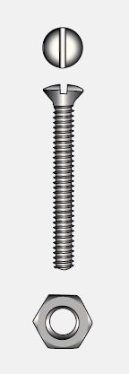 SLOTTED RAISED COUNTERSUNK HEAD SCREW WITH NUT - 5x50 mm — 9096445 50 MTECH