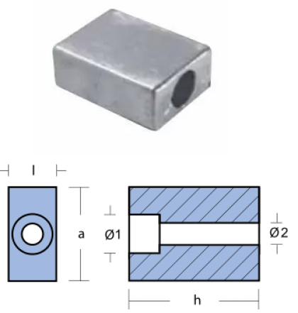 ANODE JOHNSON/EVINRUDE 60-280HP — 00910 TSEAL