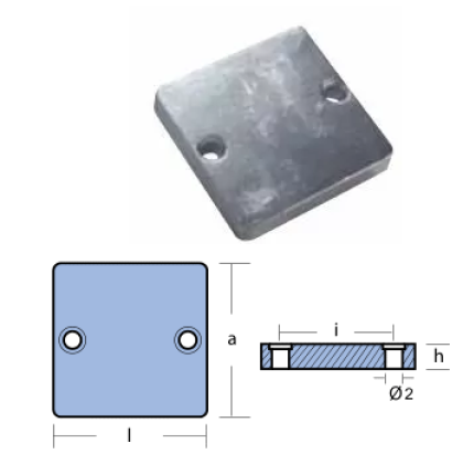 PLATE  MERCRUISER 64x64x10 — 00808 TSEAL