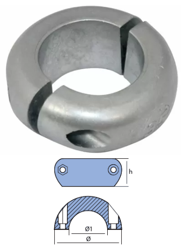 АЛУМИНИЕВ АНОД ЗА ВАЛ - 22 mm (7/8“) — 00551AL TSEAL