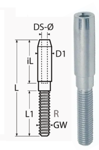 MINI-TERMINAL WITH RIGHT THREAD — 8445406/4 MTECH