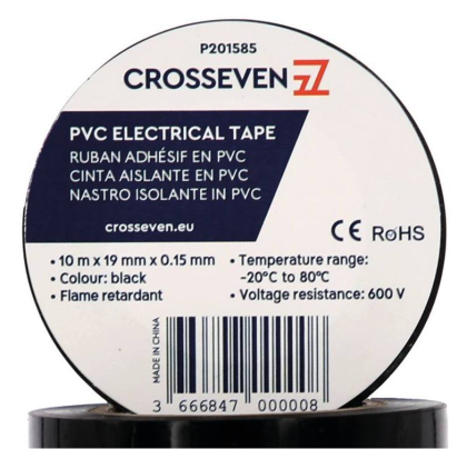 PVC ELECTRICAL TAPE - 600V - BLACK — P201585 PLASTIMO