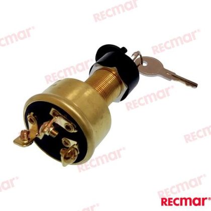 IGNITION STARTER SWITCH BRASS 3T-3POS W/ — REC41010