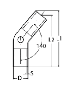 ELBOW 140° A4 25.0 — 8562425 MTECH