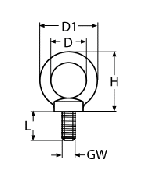 LIFTING EYE BOLT A4 M10 — 8272410 MTECH
