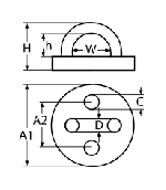 EYE PLATE, ROUND TYPE A2 8MM — 835328 MTECH