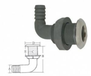 NYULON/STAINLESS THRUHULL 90° 1-1/8“ — GS30341