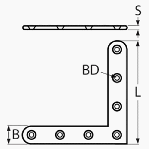 FLAT CORNER BRACE, BARE SURFACE — 8151374040 15 MTECH