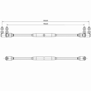 TIE BAR FOR TWO ENGINES WITH 2 BALL JOINT COD. A.180 — A.255 MAVIMARE