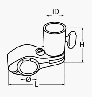 FLAG POLE SOCKET FOR RAIL MOUNT — 8150864197 MTECH