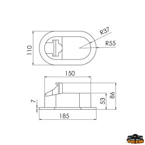 CONTENITORE OVALE NERO X DOCCIA E MIX — N0195280 TREM