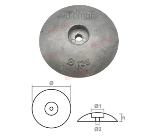 ЦИНКОВ АНОД ЗА ПЕРО НА РУЛЯ - 125 mm — REC9014