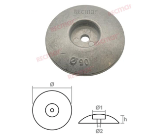 Rudder Anode O 90mm (ZN) — REC9012