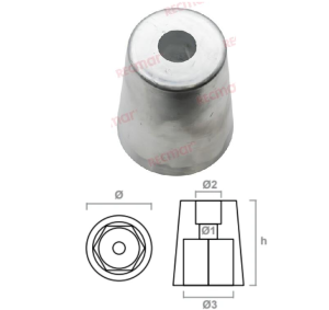 ЦИНКОВ АНОД ЗА ПРОПЕЛЕР, КОНИЧЕН, ф60 mm, шестограм — REC9315