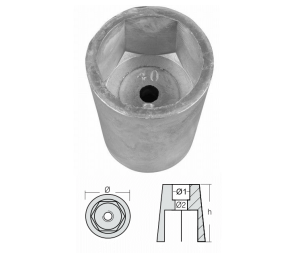 ЦИНКОВ АНОД ЗА ПРОПЕЛЕР, КОНИЧЕН, ф40 mm, шестограм — 00403E TSEAL