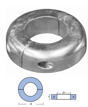 ЦИНКОВ АНОД ЗА ВАЛ 55 mm — 00561 TECNOSEAL