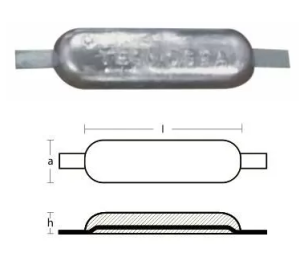 ЦИНКОВ АНОД ЗА КОРПУС С ШИНА 1.8kg. — 00302 TSEAL