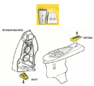 КОМПЛЕКТ АЛУМИНИЕВИ АНОДИ VOLVO PENTA — KIT VOLVO SXA-DPSA-AL TSEAL