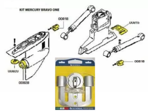 KIT ANODES MERCURY BRAVO ONE ALUMINUM — KIT BRAVOI/AL TSEAL