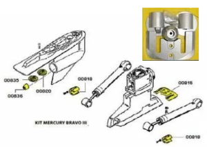 MERCRUISER KIT BRAVO III (2004) ZINC with HARDWARE — KIT BRAVOIII-04 TSEAL