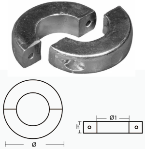 ЦИНКОВ АНОД ЗА ВАЛ 40 mm — 00558 TSEAL