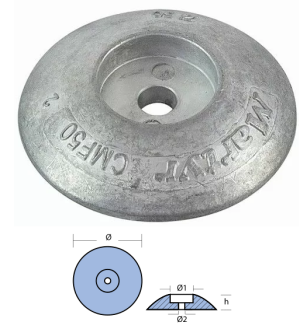 ZINC RUDDER ANODE 50 mm — CMF50