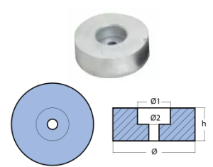 RUDDERS STERN DIA 100 H 40 REPLACEMENT ALUMINUM — 00150AL TSEAL