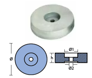 RUDDERS STERN DIA 125 H 38 - ALUMINUM — 00140AL TSEAL