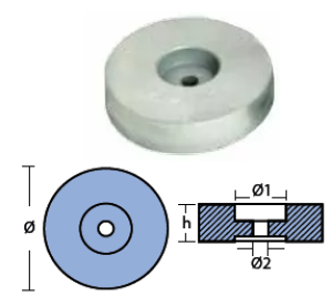 RUDDERS STERN DIA 130 H 30 ALUMINUM — 00130AL TSEAL