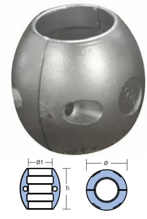 ЦИНКОВ АНОД ЗА ВАЛ 40 mm — 00511 TSEAL