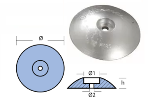 ZINC RUDDER ANODE 70 mm — CMF70
