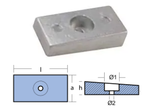 PLATE  OF ZINC FOR ENGINE 75-130HP — 01407 TSEAL