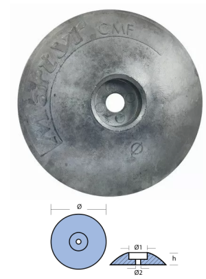 ZINC RUDDER ANODE 110 mm — CMF90