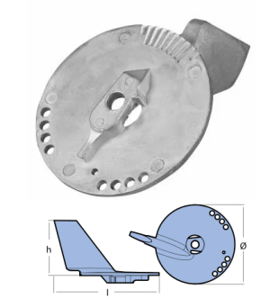 PLATE FOR TRIM MERCURY 40-60HP, ZINC — 00816 TSEAL