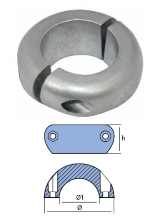 SHAFT COLLARS FOR ASSI DIA 28.6 OF ZINC — 00554 TSEAL