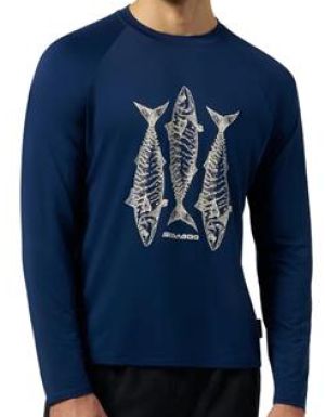SEADOO FISHING RASHGUARD UV LS XL BLUE — 2882541289 BRP