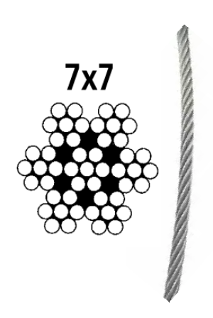 SEMI-SOFT WIRE ROPE 4mm A4 — 8379404 250 MTECH