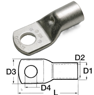 TUBE CRIMPING LUGS F/COPPER CONDUCTORS — L1506016 TREM