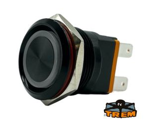 BLACK ALUMINIUM SWITCH 15A RED — L0682015 TREM