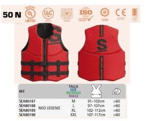 НЕОПРЕНОВА СПАСИТЕЛНА ЖИЛЕТКА NEO LEGEND 50N M — SEA80187