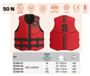 НЕОПРЕНОВА СПАСИТЕЛНА ЖИЛЕТКА NEO LEGEND 50N XL — SEA80189