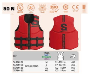 НЕОПРЕНОВА СПАСИТЕЛНА ЖИЛЕТКА NEO LEGEND 50N XXL — SEA80190